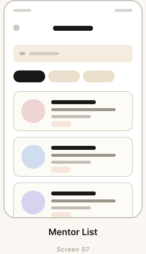 Wireframe — Mentor List