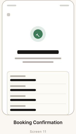 Wireframe — Booking Confirmation