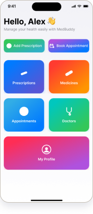 MedBuddy Home screen