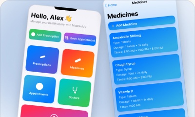 MedBuddy — health records app screens