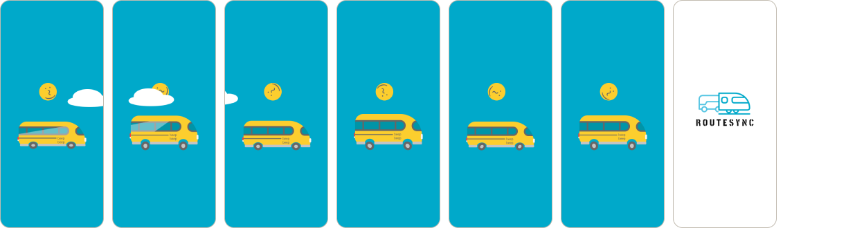 Seven-frame loading animation sequence