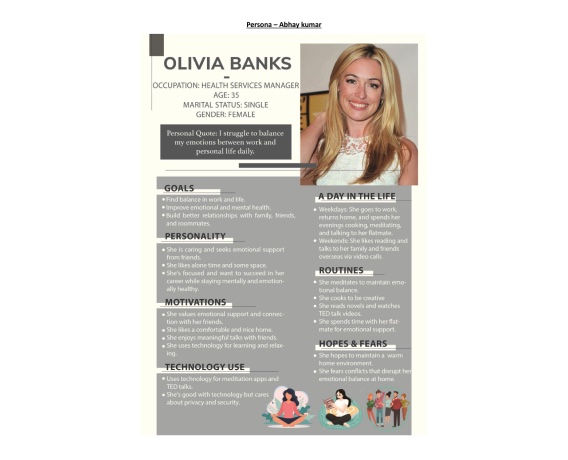 Olivia Banks persona artefact